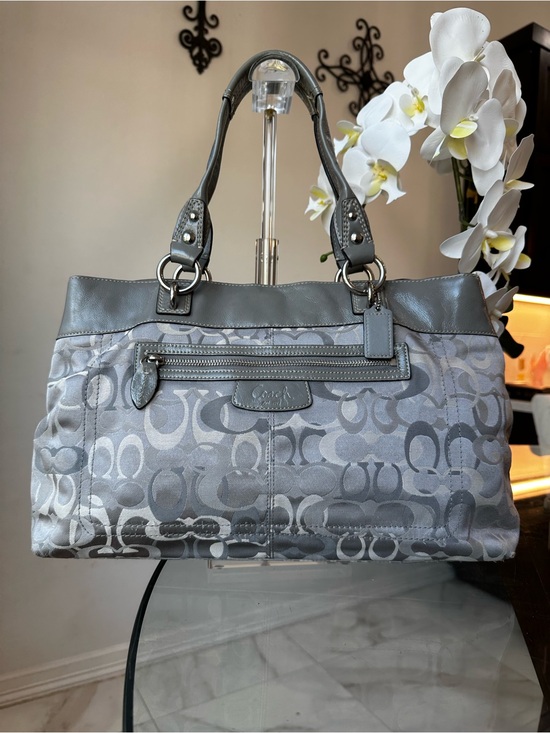 Coach Handbags - Coach Penelope Signature Sateen satchel in a grey and silver